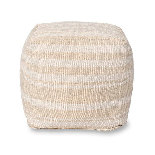 Spanish Banks Stripe Pouf - Natural