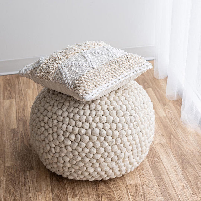 Kerrisdale Pebble Pouf - Cream