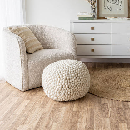 Kerrisdale Pebble Pouf - Cream