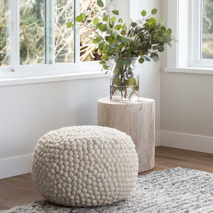 Kerrisdale Pebble Pouf - Cream